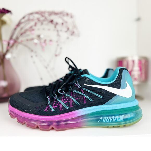 Nike Air Max 2015 Low Top Athletic Running Sneaker Shoes Black Clearwater Size 8 - Picture 2 of 12